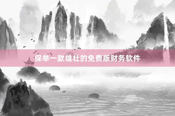 保举一款雄壮的免费版财务软件