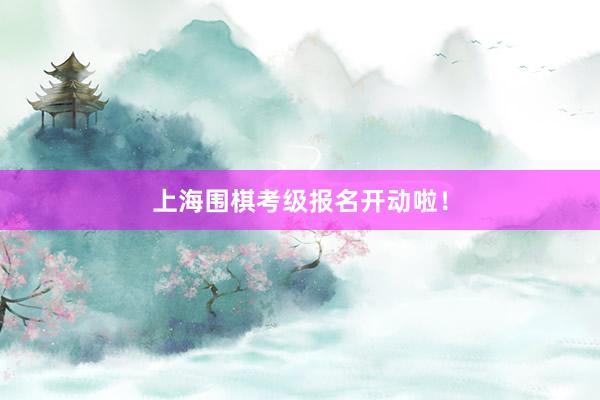 上海围棋考级报名开动啦！