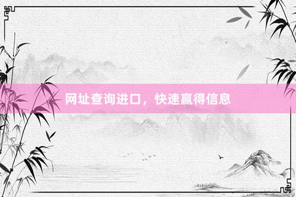 网址查询进口，快速赢得信息