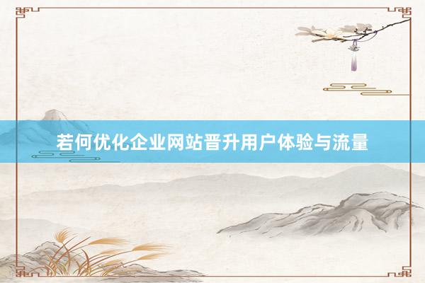 若何优化企业网站晋升用户体验与流量