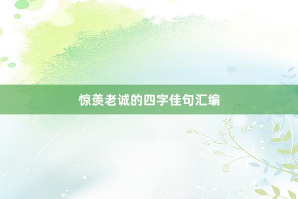 惊羡老诚的四字佳句汇编